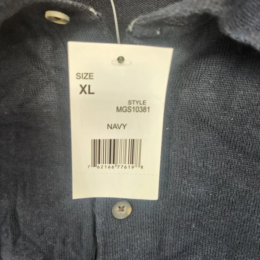 Hawker Rye Aiden Rugby Sweater Polo Navy Blue Mens XL Long Sleeve Cotton Knit
